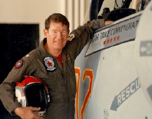 Randall "Duke" Cunningham by his Phantom F4 jet